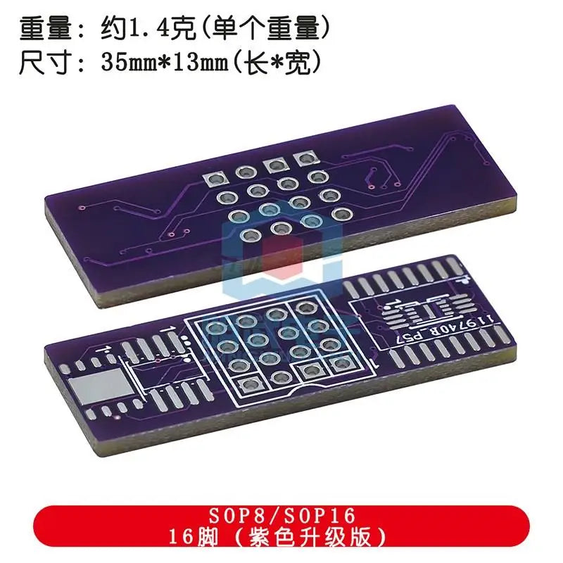 Custom 10PCS SOP Transfer Board SOP8 SOP10 SOP16 SOP28 TQFP QFN56/64 IC Test Board PCB Board SOT23 SMD to DIP