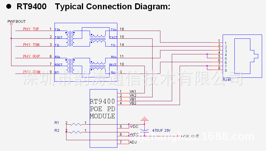 Custom RT9460S 5V POE PD power module