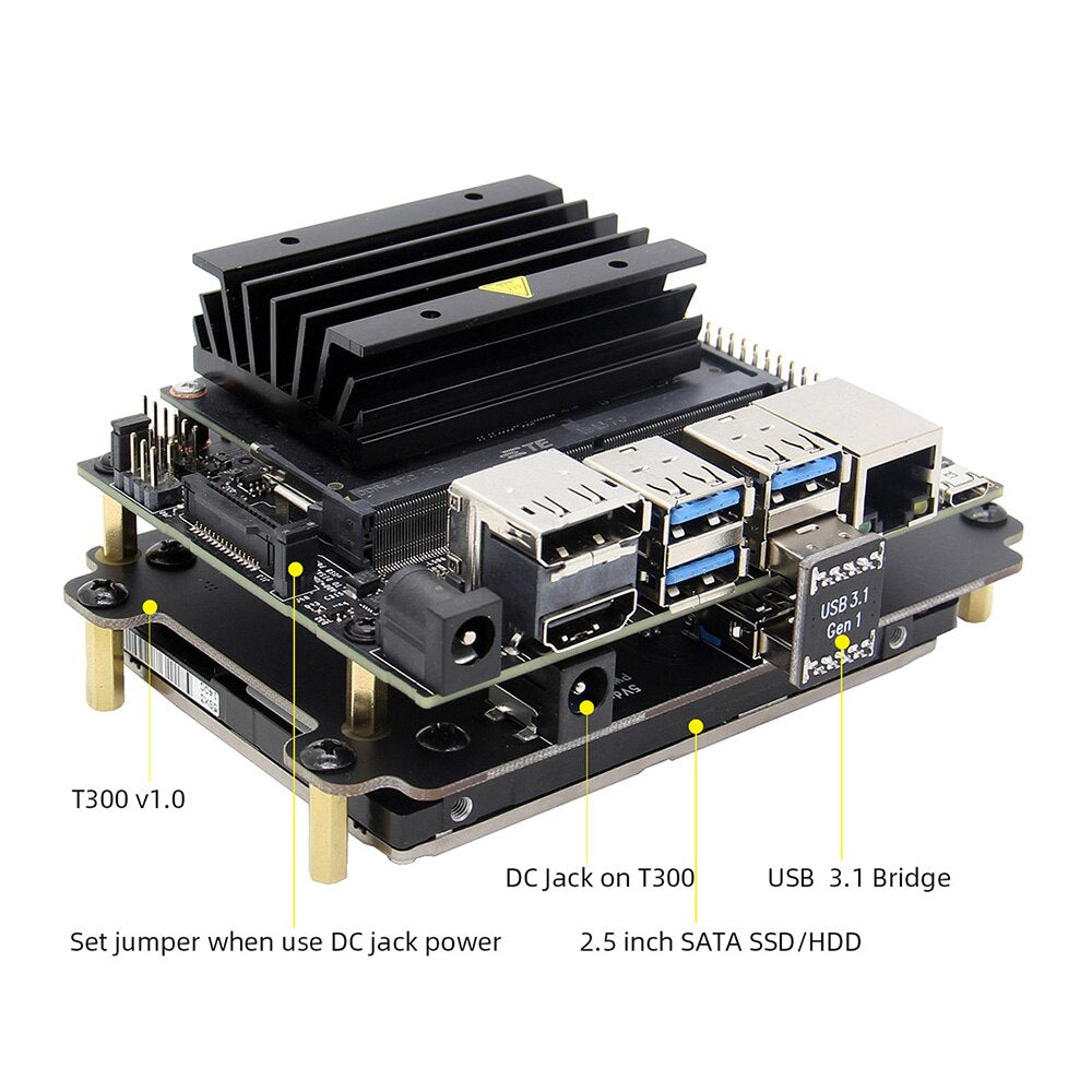 2.5 inch SATA SSD/HDD Shield / Storage Expansion Board T300 V1.1 for NVIDIA Jetson Nano