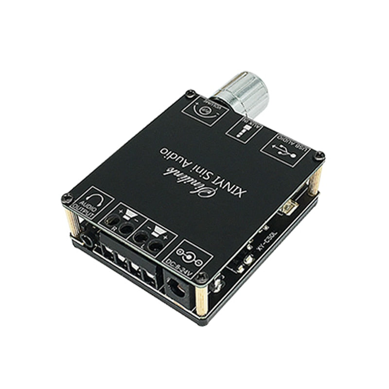 2*50W BT 5.0 Power Amplifier Class D Audio 10W~200W HiFi Stereo Wireless Music Player Mini USB Sound Card App Digital AMP Customize