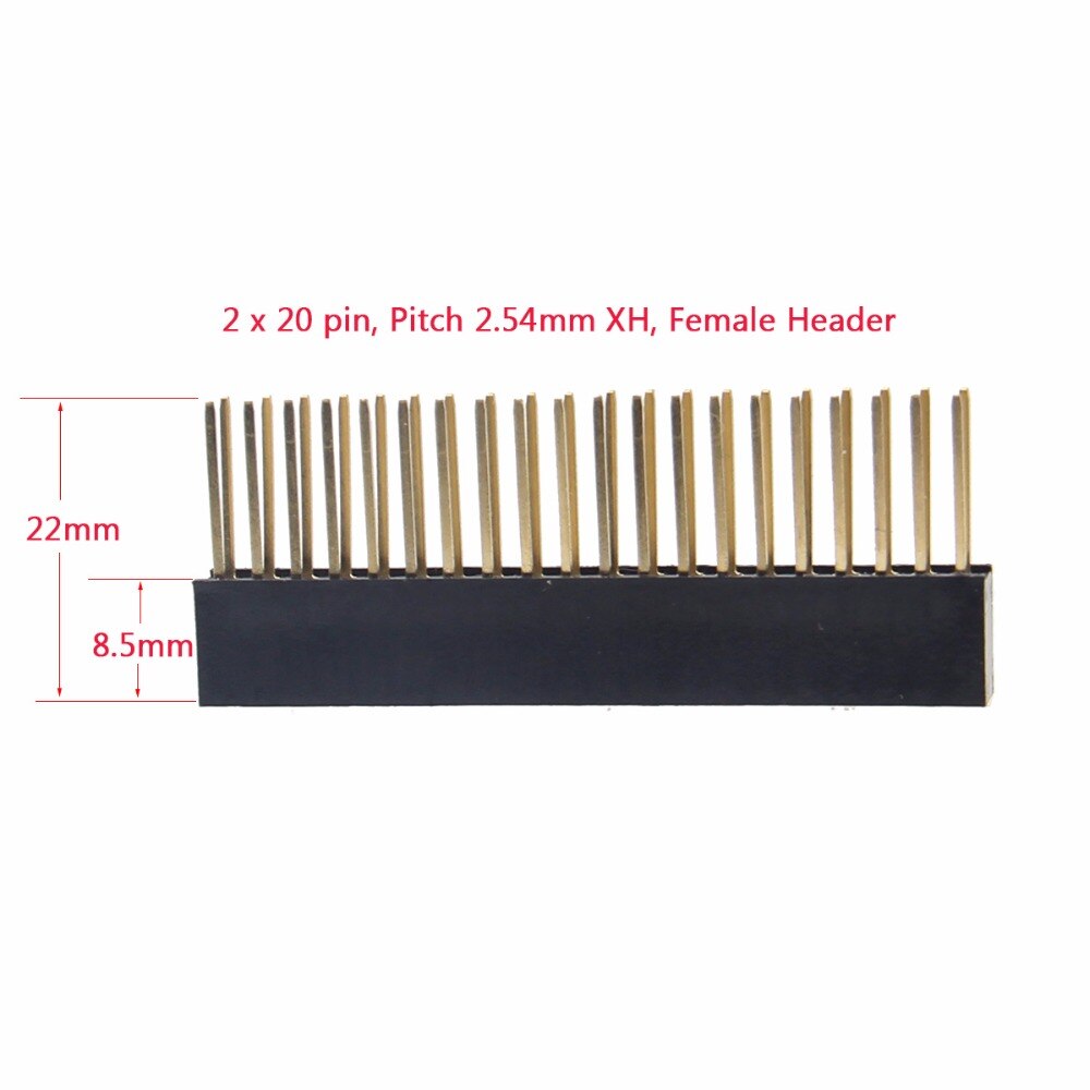 2 Pcs/Lot Raspberry pi 2x20 Gilded Female Header GPIO 40pin Female Header for Raspberry pi 4 Model b/ 3b/ 2b /b+ Customize