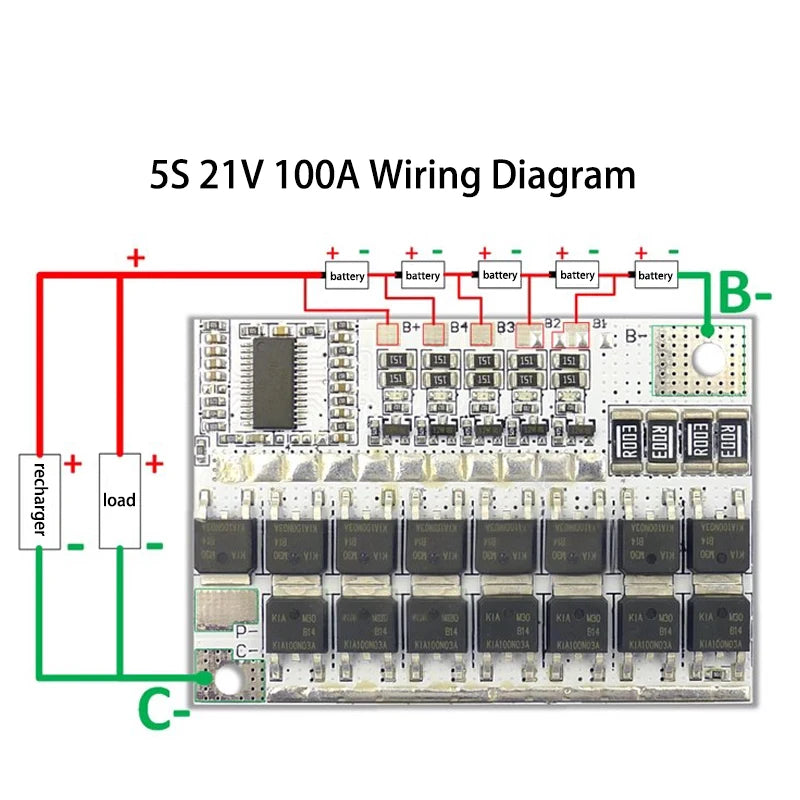 Custom 3s/4s/5s Bms 12v 16.8v 21v 100a Li-ion Lmo Ternary Lithium Battery Protection Circuit Board Li-polymer Balance Charging Module