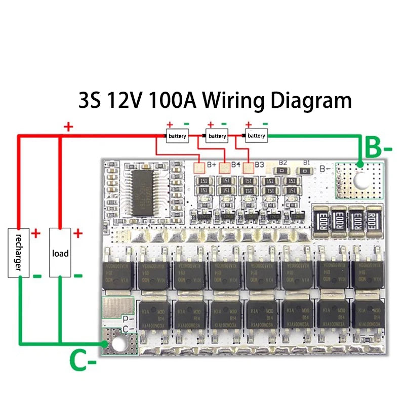 Custom 3s/4s/5s Bms 12v 16.8v 21v 100a Li-ion Lmo Ternary Lithium Battery Protection Circuit Board Li-polymer Balance Charging Module