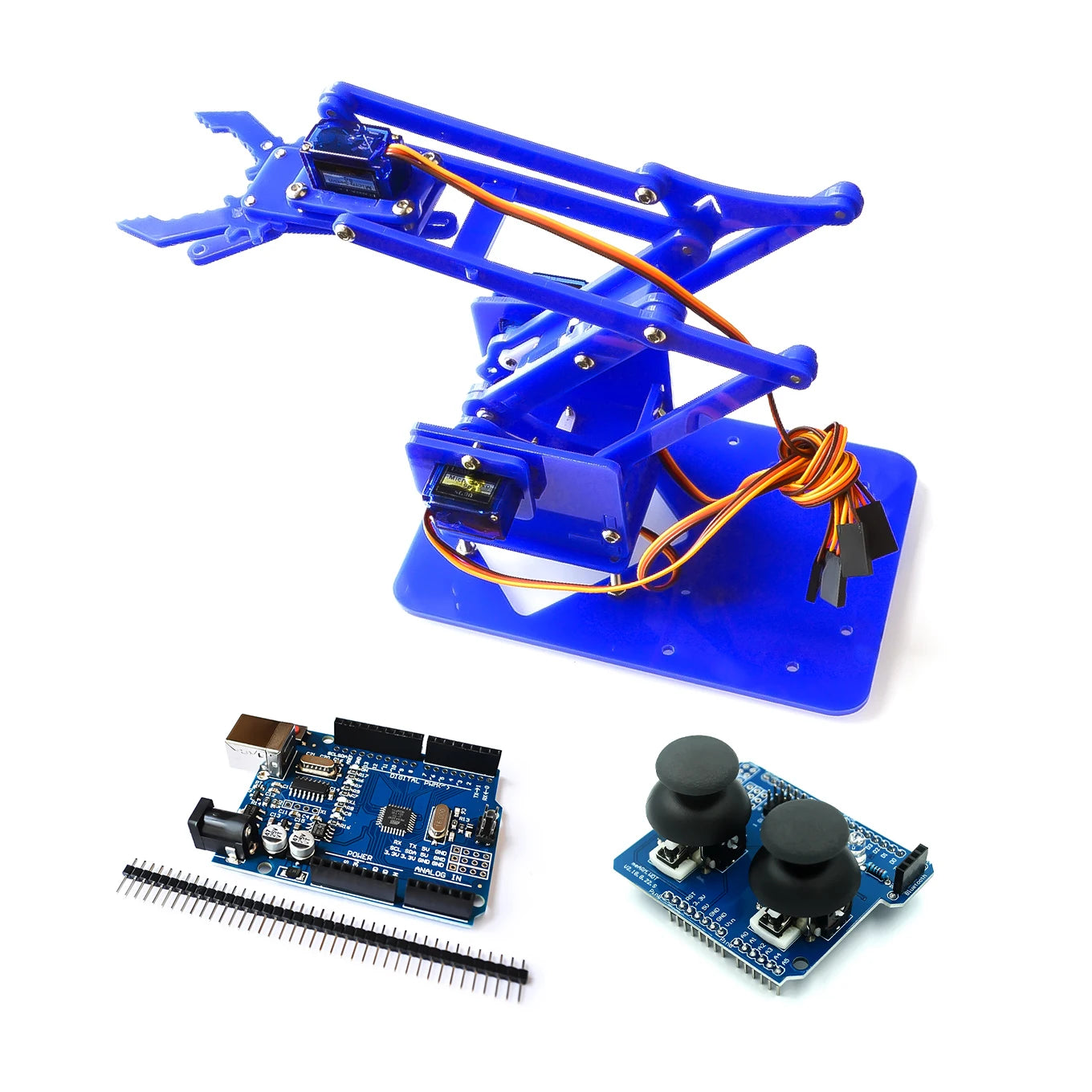 Custom 4 DOF Unassembly Acrylic Mechanical Arm Robot Manipulator Claw for Arduino Maker Learning DIY Kit Robot
