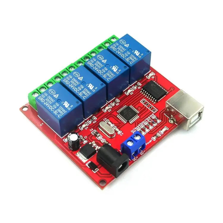 Custom 4 channel 5V /12V/24V computer USB control switch drive free relay module PC intelligent controller