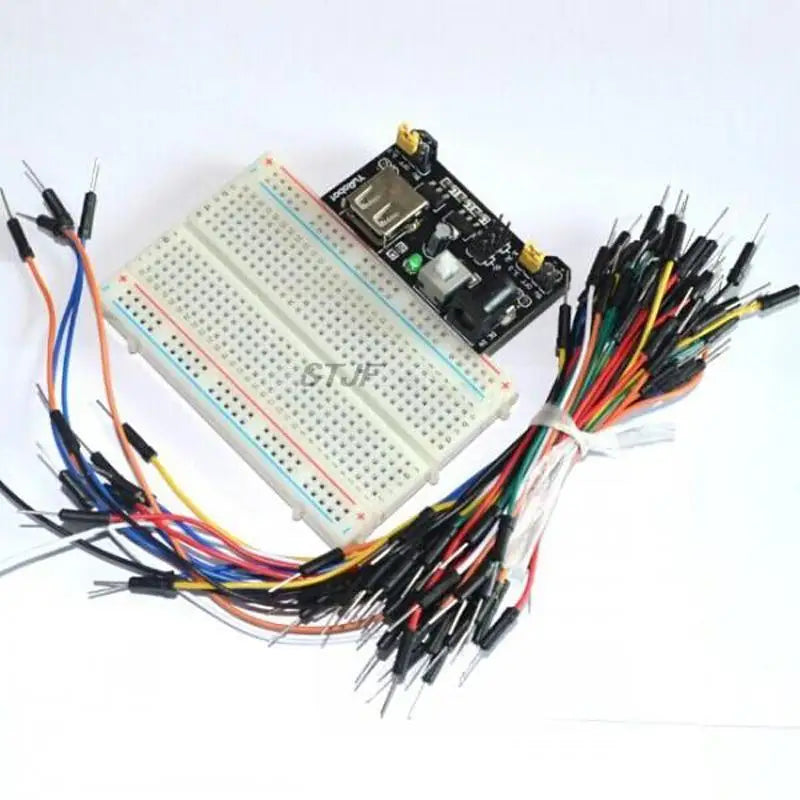 Custom 400 Tie-point Solderless PCB Breadboard + 65pcs Jumper Wire Male to Male +Breadboard Power Supply Module