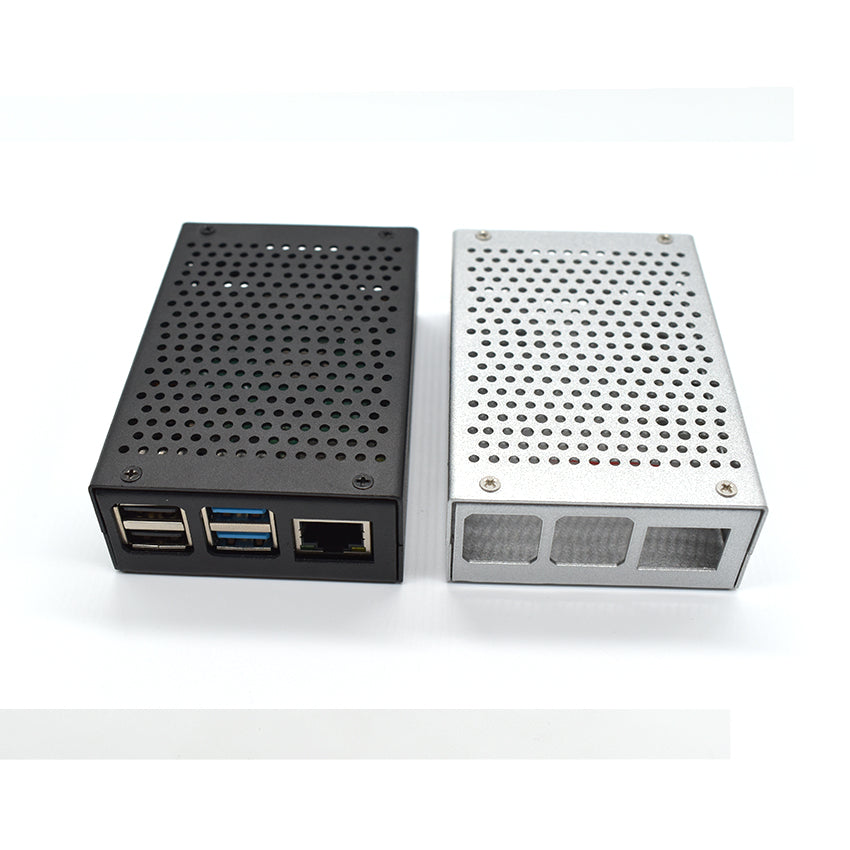 New aluminum alloy Raspberry Pi 4 Case ,black + silver raspberry PI Case, fan cooled LT-4B01-F customize