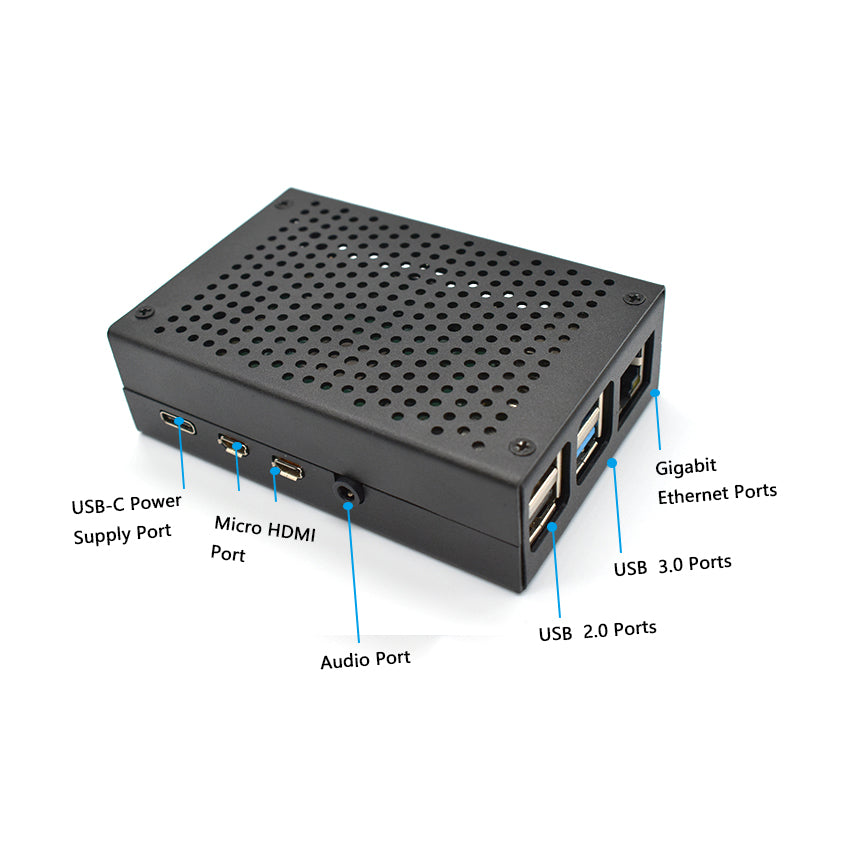 New aluminum alloy Raspberry Pi 4 Case ,black + silver raspberry PI Case, fan cooled LT-4B01-F customize