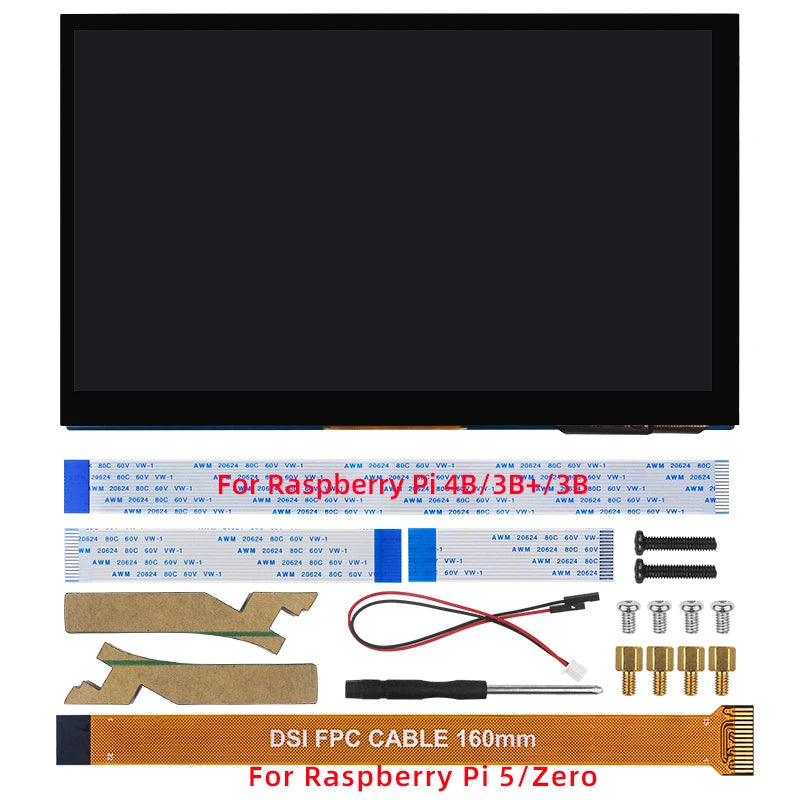Custom 7 Inch DSI Touch Screen for Pi 5 4B 3B+ 3B IPS Display 800*480 LCD MIPI CSI Cable With Standard Monitor for RPI 5 Pi5