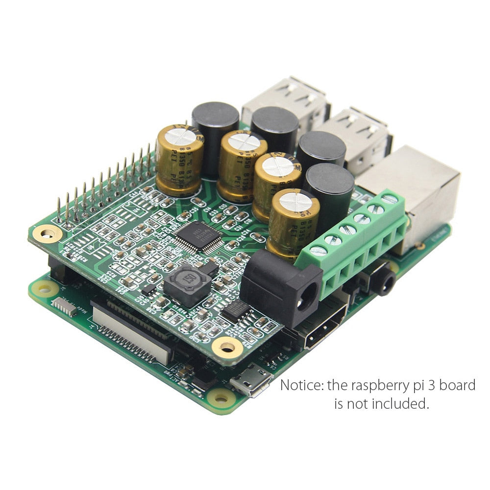 Amplifier HIFI AMP Expansion Board Audio Module with Acrylic Case for Raspberry Pi 4 Model B Only