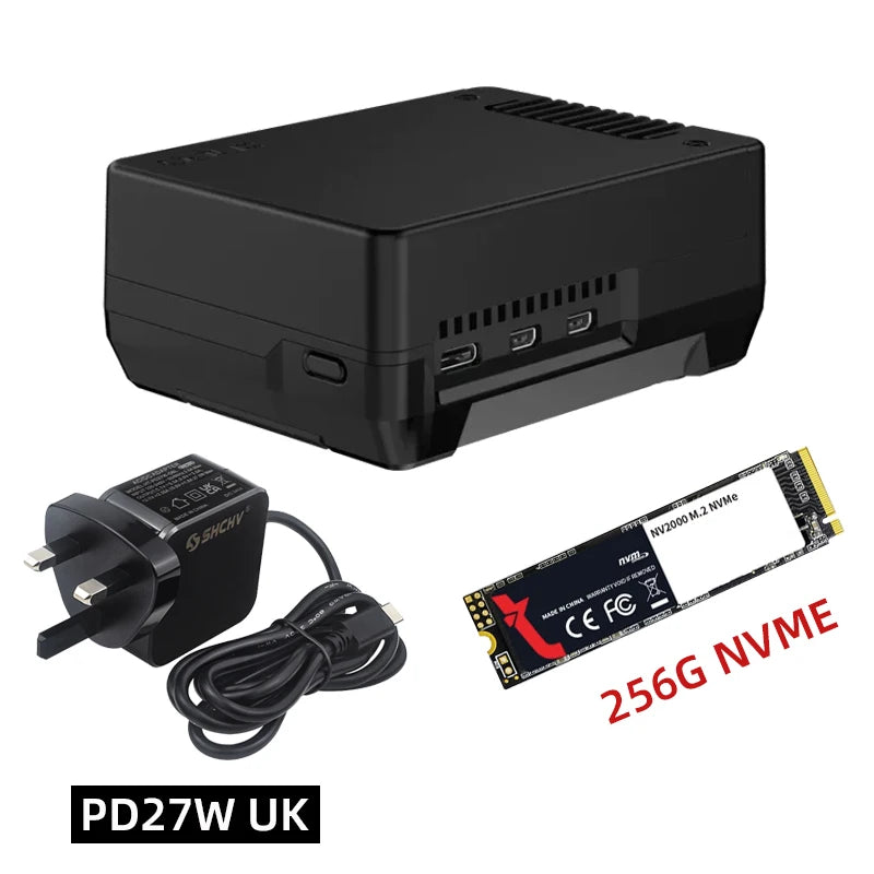 Custom NEO 5 M.2 NVME PCIE Case for Pi 5 with PWM Fan Built-in Heatsink for SSD Boot Pi 5 from M.2 NVME Drive