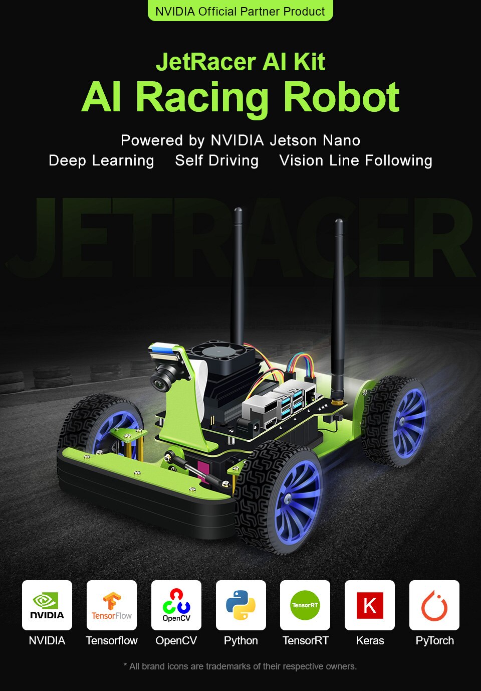 Custom Waveshare JetBot AI Kit / JetRacer AI Kit OFFICIAL Partner AI Smart Robot Based on Jetson Nano