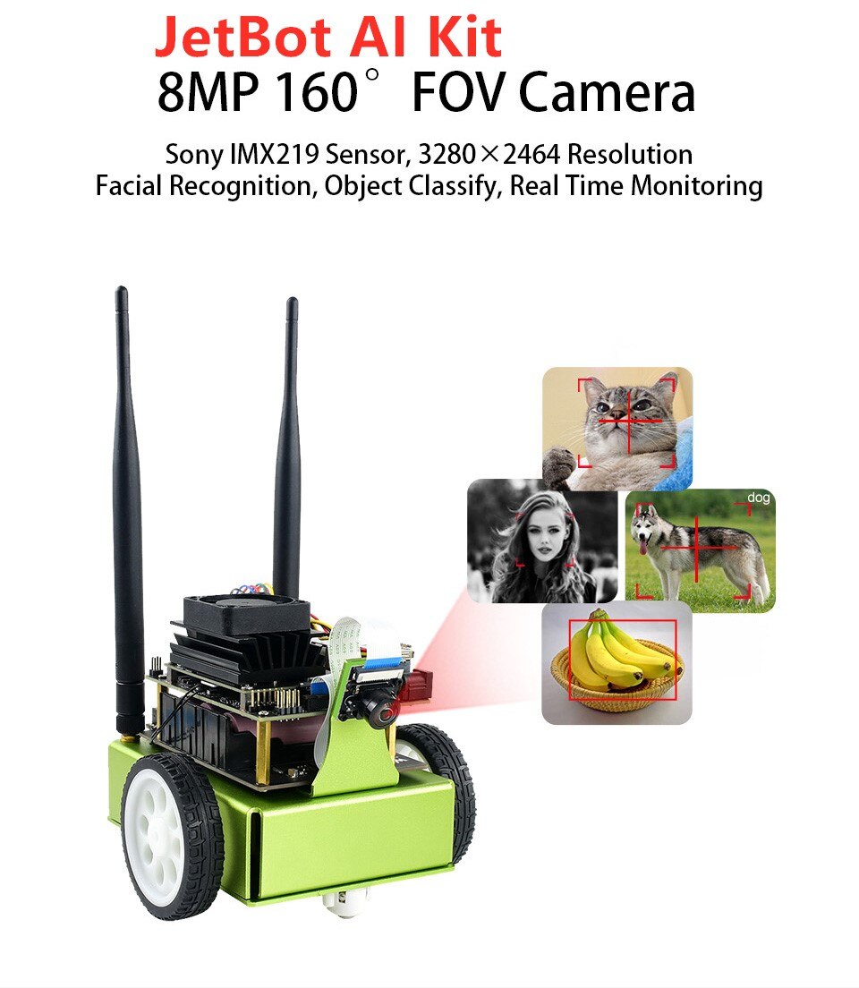 Custom Waveshare JetBot AI Kit / JetRacer AI Kit OFFICIAL Partner AI Smart Robot Based on Jetson Nano