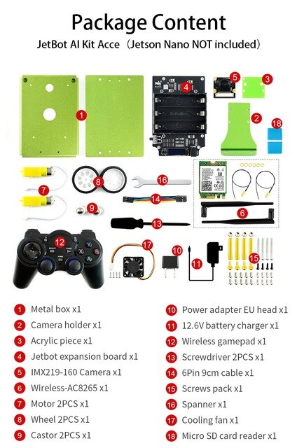 Custom Waveshare JetBot AI Kit / JetRacer AI Kit OFFICIAL Partner AI Smart Robot Based on Jetson Nano