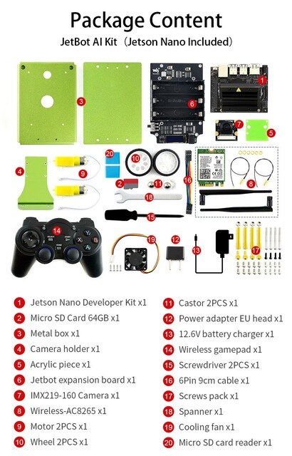 Custom Waveshare JetBot AI Kit / JetRacer AI Kit OFFICIAL Partner AI Smart Robot Based on Jetson Nano