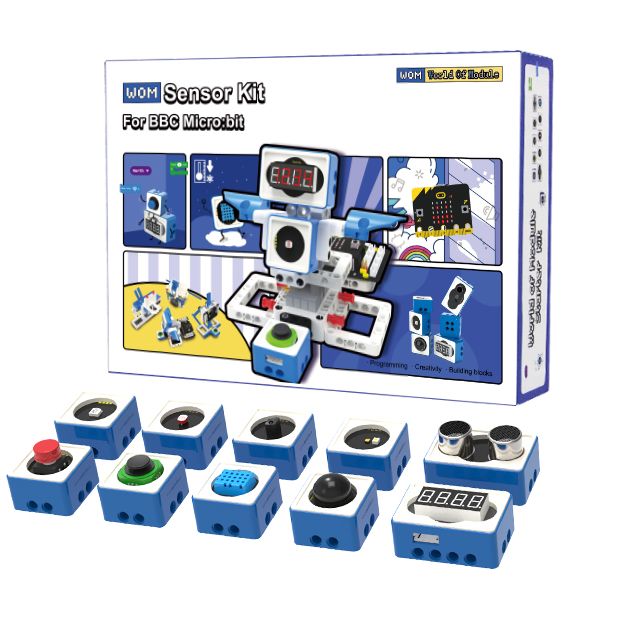Custom educational sensor kit for Python and Makecode programming design for microbit V1and V2