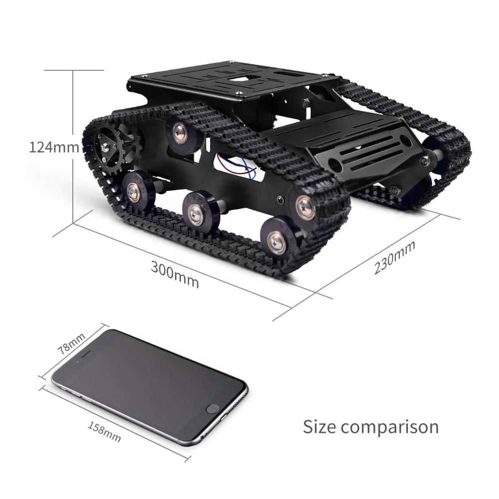 Custom smart robot car Tank chassis kit aluminum alloy motor Adueno/Raspberry PI DIY remote control robot