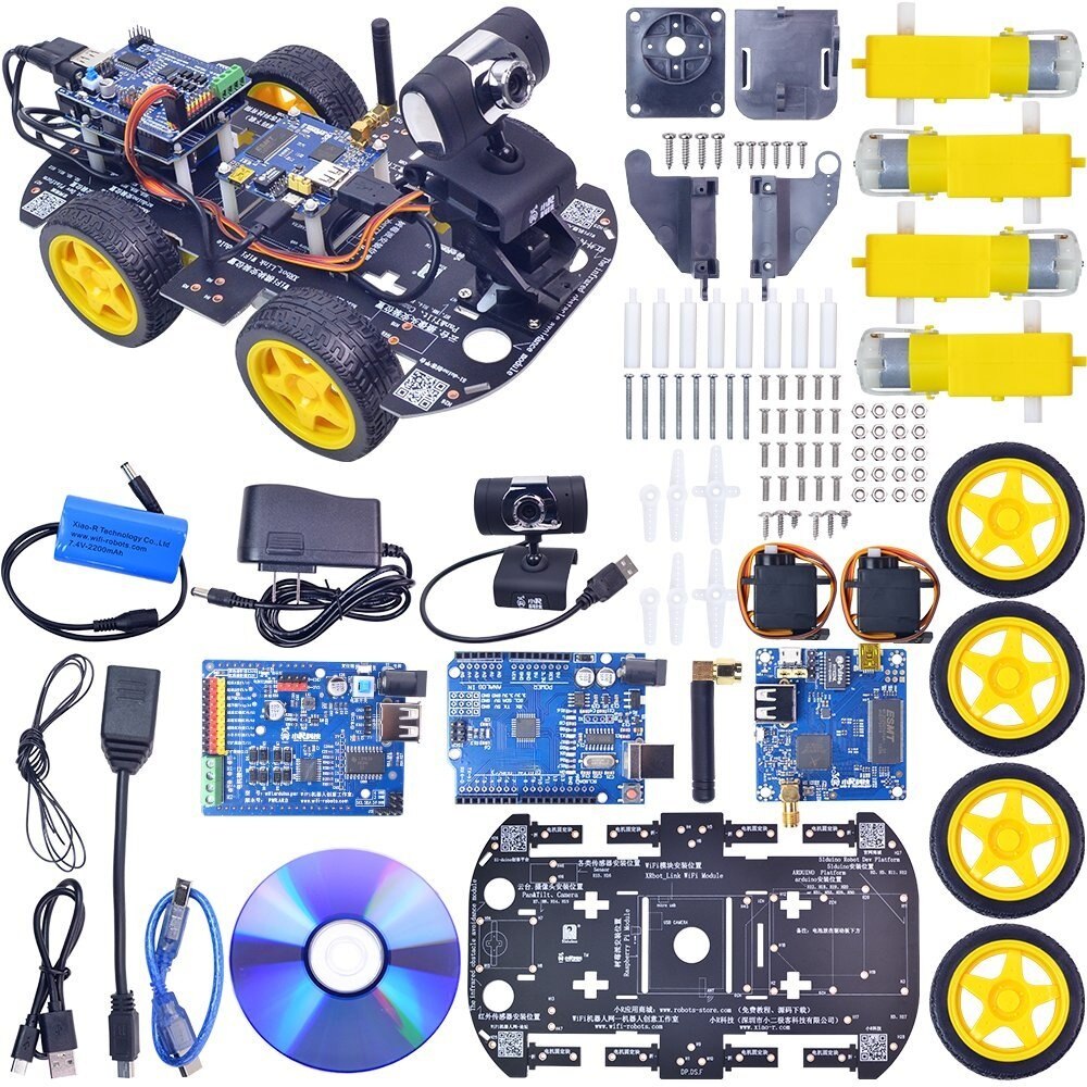DS WiFi Smart Robot Car Kit for Arduino ,Remote Control HD Camera FPV Robotics Learning & Electronic Toy