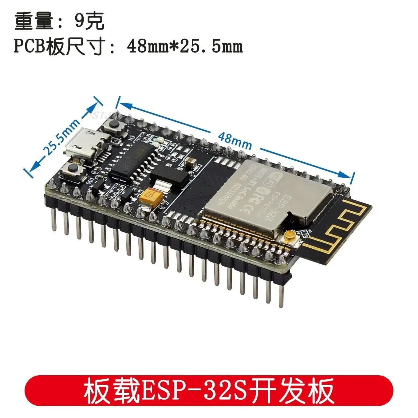 Custom ESP32/ESP-32S Development Board NodeMCU-32S CH340 MICRO USB WiFi+For Bluetooth UltraLow Power Consumption Dual Core ESP32-WROOM