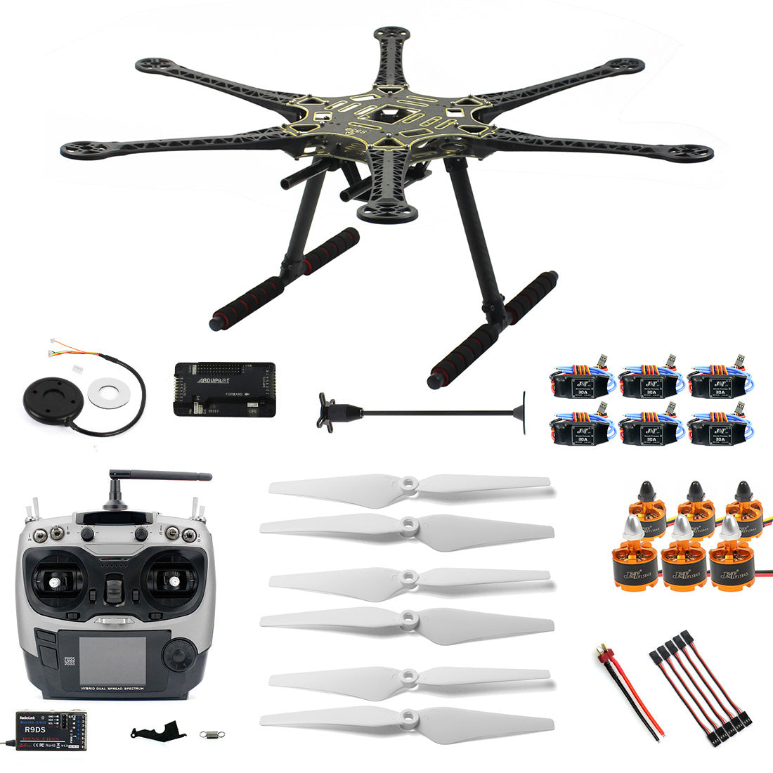 Custom F08618-O Assembled HMF S550 F550 Upgrade Kit with Landing Gear & APM 2.8 Flight Controller GPS Compass No Battery Charger
