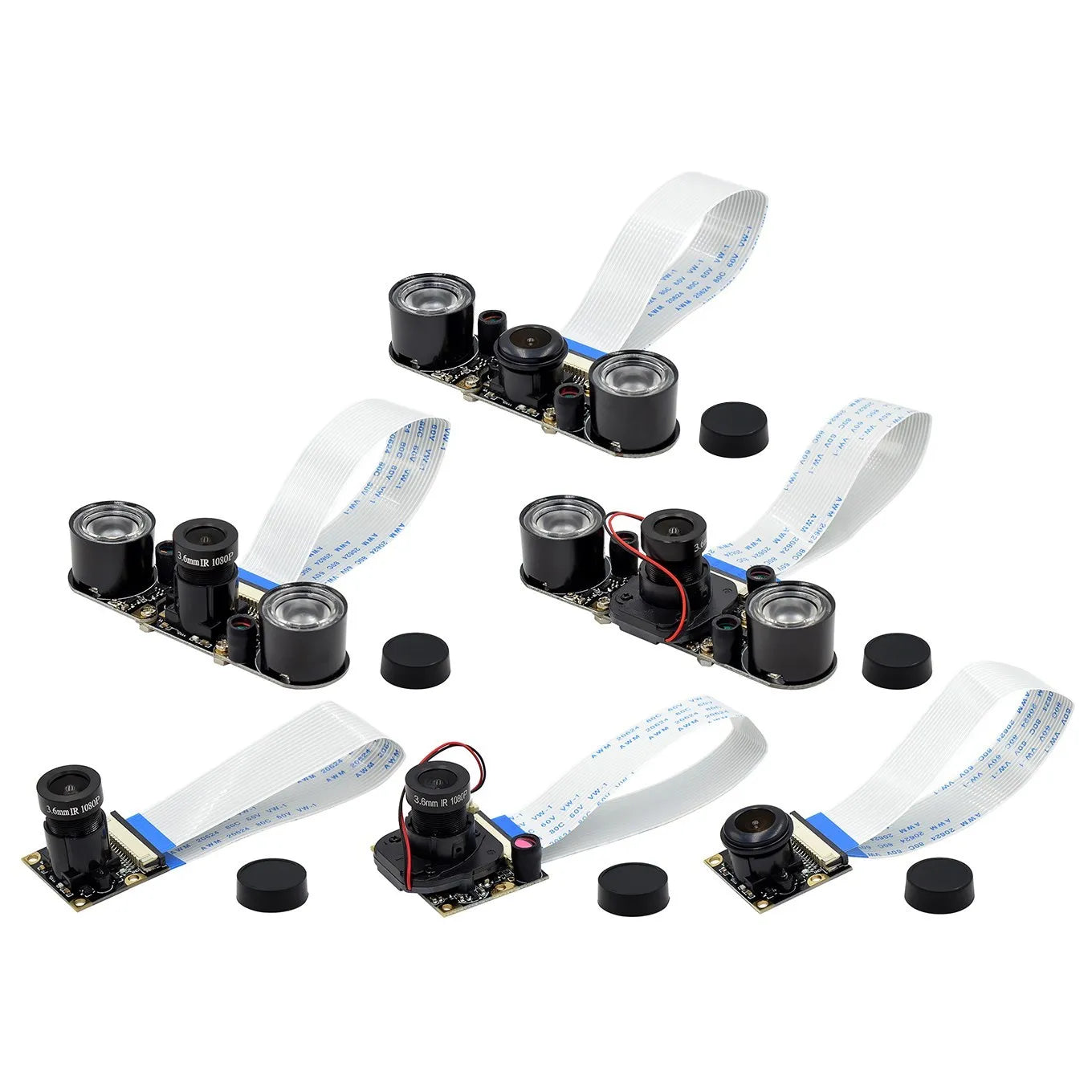 Custom For Raspberry Pi 4 Night Vision Fisheye Camera 5MP OV5647 70/95/160 Degree Focal Adjustable Camera for Raspberry Pi 3 Model B