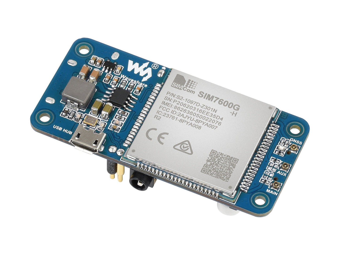 SIM7600G-H 4G Hoed (B) Voor Raspberry Pi lte Cat-4 4G / 3G / 2G Ondersteuning Custom PCB pcba scheme development customize