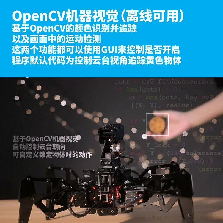 Custom Stem Quadruped Spider Raspberry Pi Robot Python Programming Mobile App Control Large Probe Robot Manufacturer