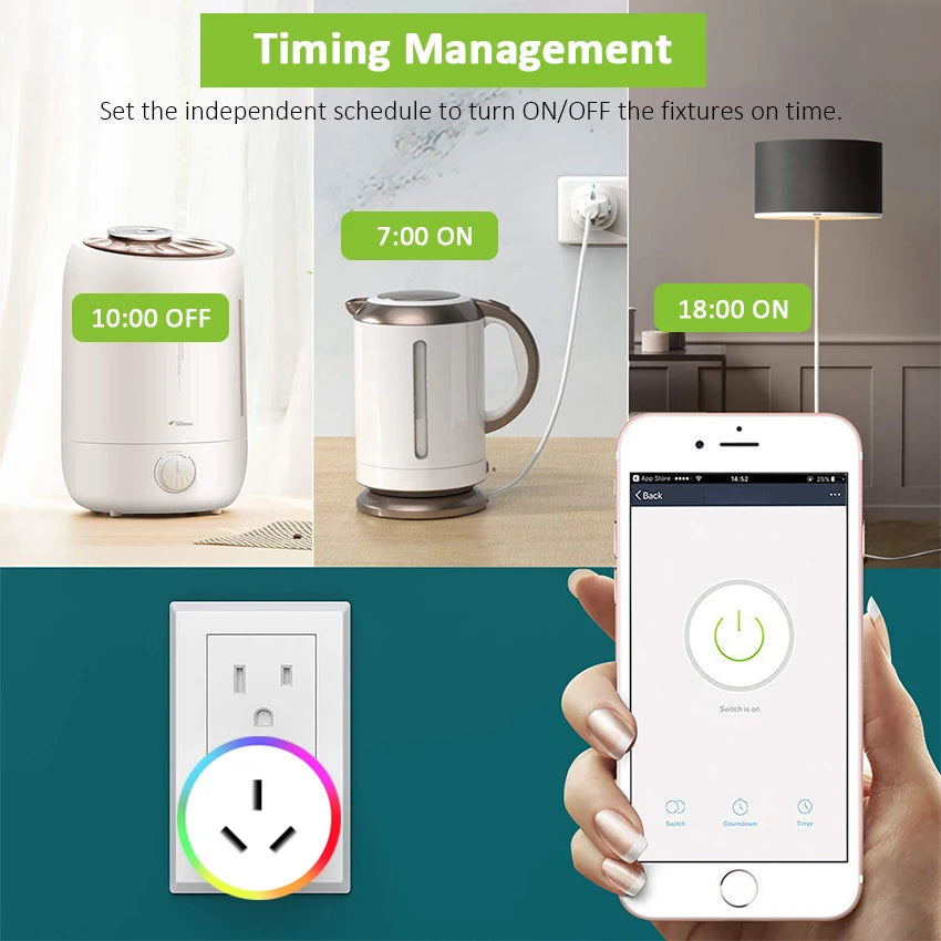 Custom Lonten new Smart Plug Wifi Smart Socket AU NZ Plug 10A Night Light Type wall power plug works With Alexa Google Home Mini Manufacturer