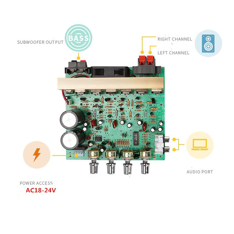 240W 2.1 Channel Audio Stereo Amplifier Board For Sanken tube High Power Subwoofer Amplifier 2*15000uf/40v pcb assembly