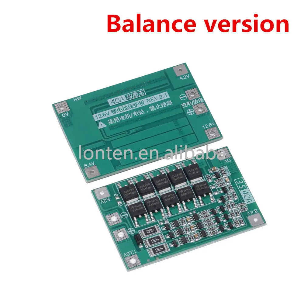 Custom 10PCS 3S 40A Li-ion Lithium Battery Charger Protection Board PCB BMS For 40A Current Drill Motor 11.1V 12.6V Lipo Cell Module Manufacturer