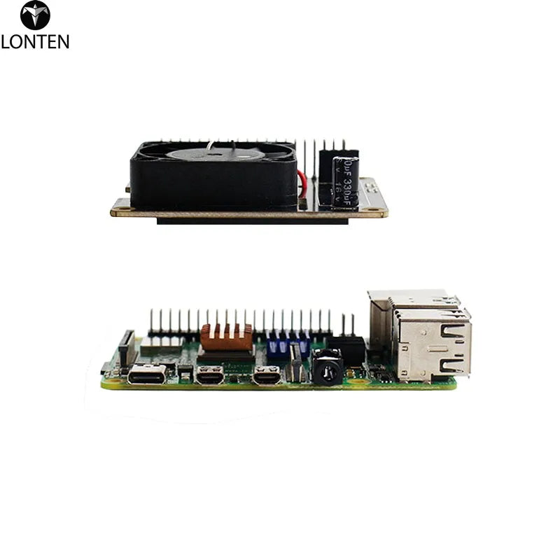 Custom Lonten Raspberry Pi 4B/3B+/3B Ice Cooling Fan Intelligent Temperature Control Expansion Board CPU Information Fan LCD Manufacturer