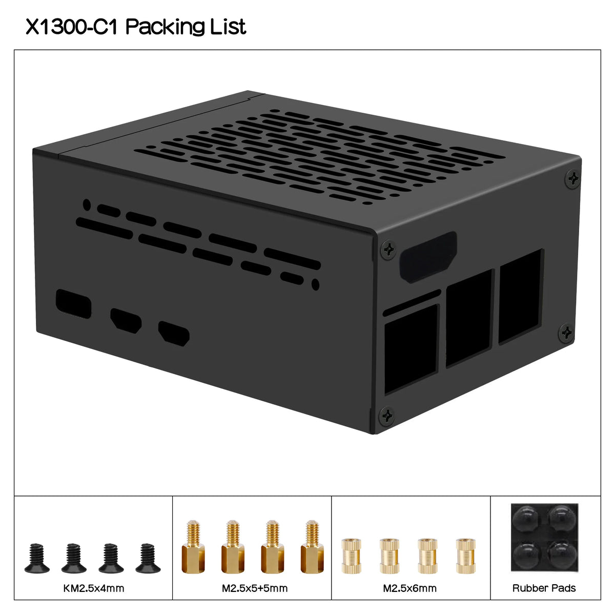 Geekwrom X1300-C1 Metal Case for Raspberry Pi 5 & X1300
