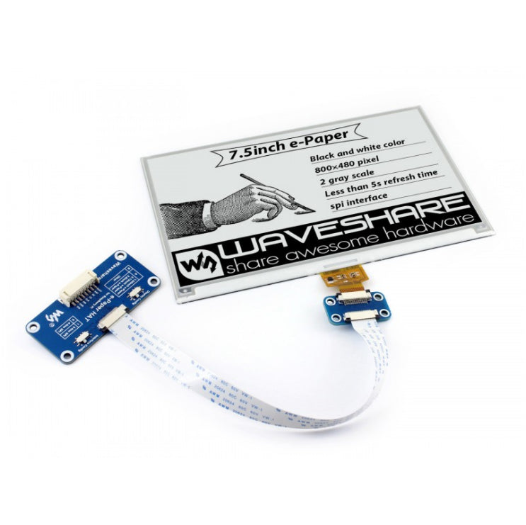 800x480 7.5inch E-Ink HAT e-paper display supports Raspberry Pi STM32 Two-color Ultra low power consumption Custom PCB