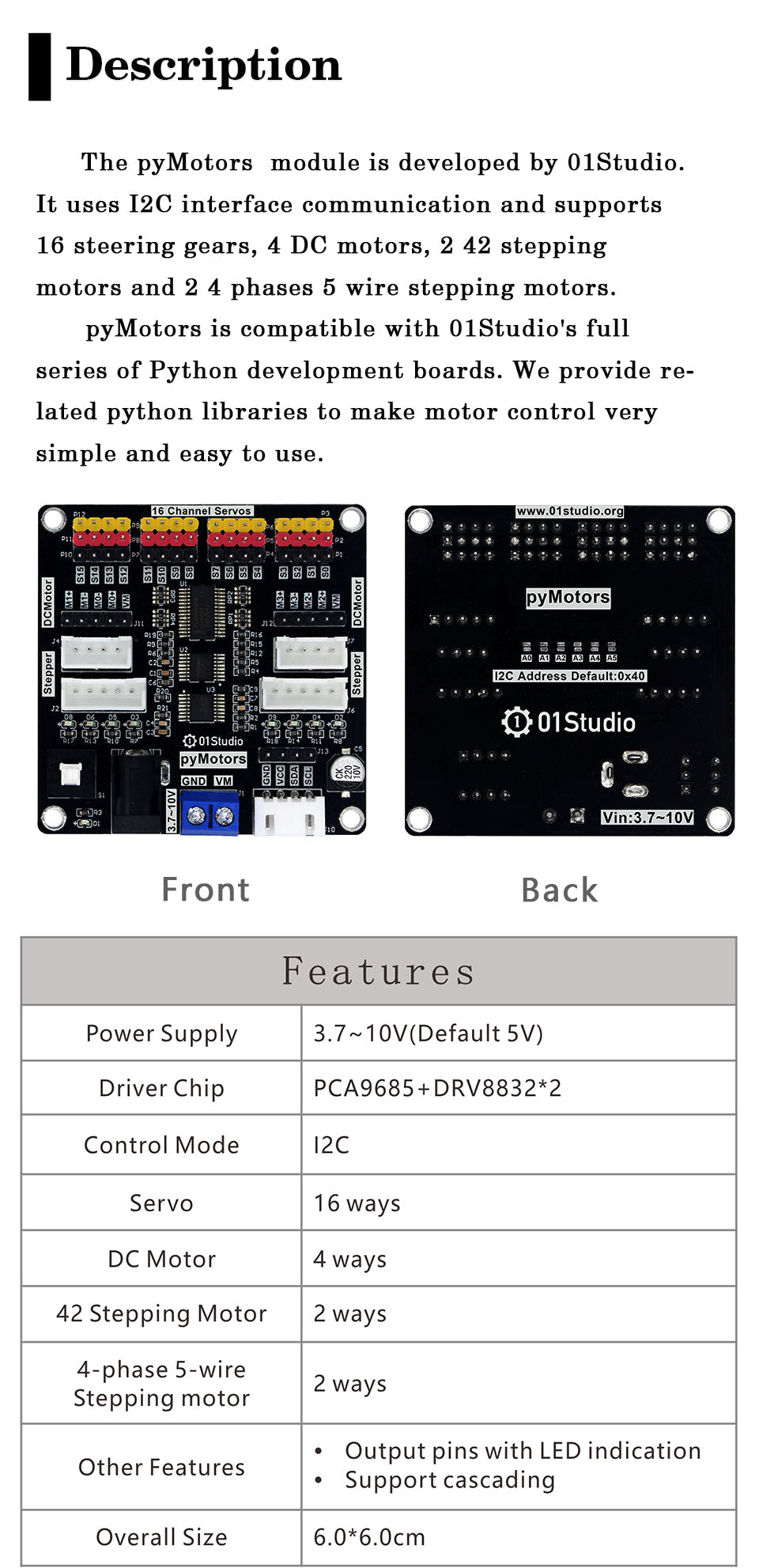 Custom PCB ups pcba pyMotors Module Servo DC Stepping Motor Micropython python pcba uvc pcba camera