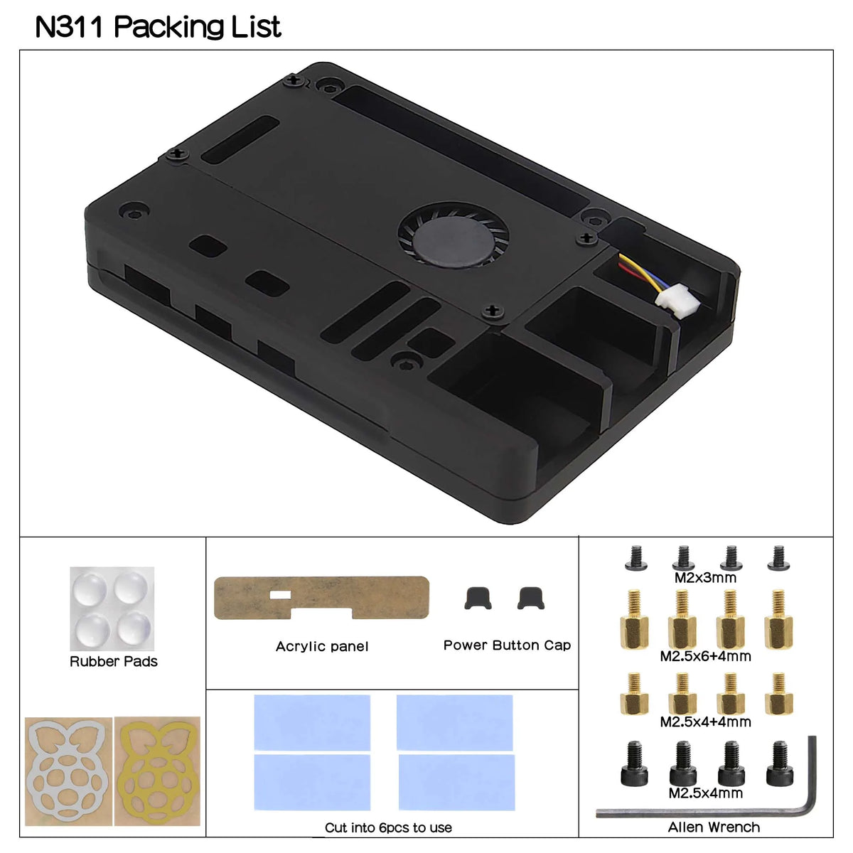 Custom Raspberry Pi 5 Ultra-Thin CNC Aluminum Case with Fan Active Cooler (N311)