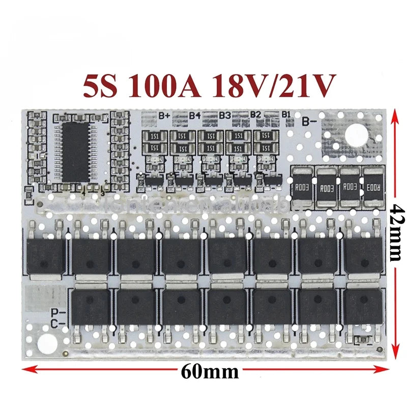 Custom 5S BMS 21V 18V 3.7V 100A Li-ion LMO Ternary Lithium Battery Protection Circuit Board Li-Polymer Balance Charging Module Manufacturer