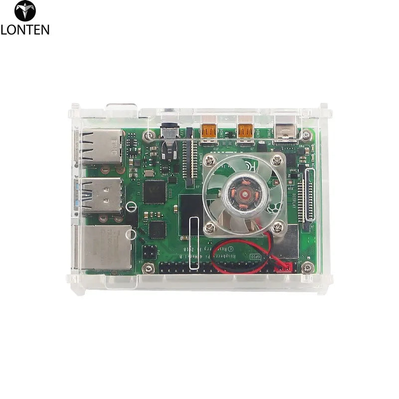 Custom Lonten Raspberry Pi LED Cooling Fan 5V Back Light Shining LED Fan with 2 Blue Light LED for Raspberry Pi 4B/3B+/3B Manufacturer