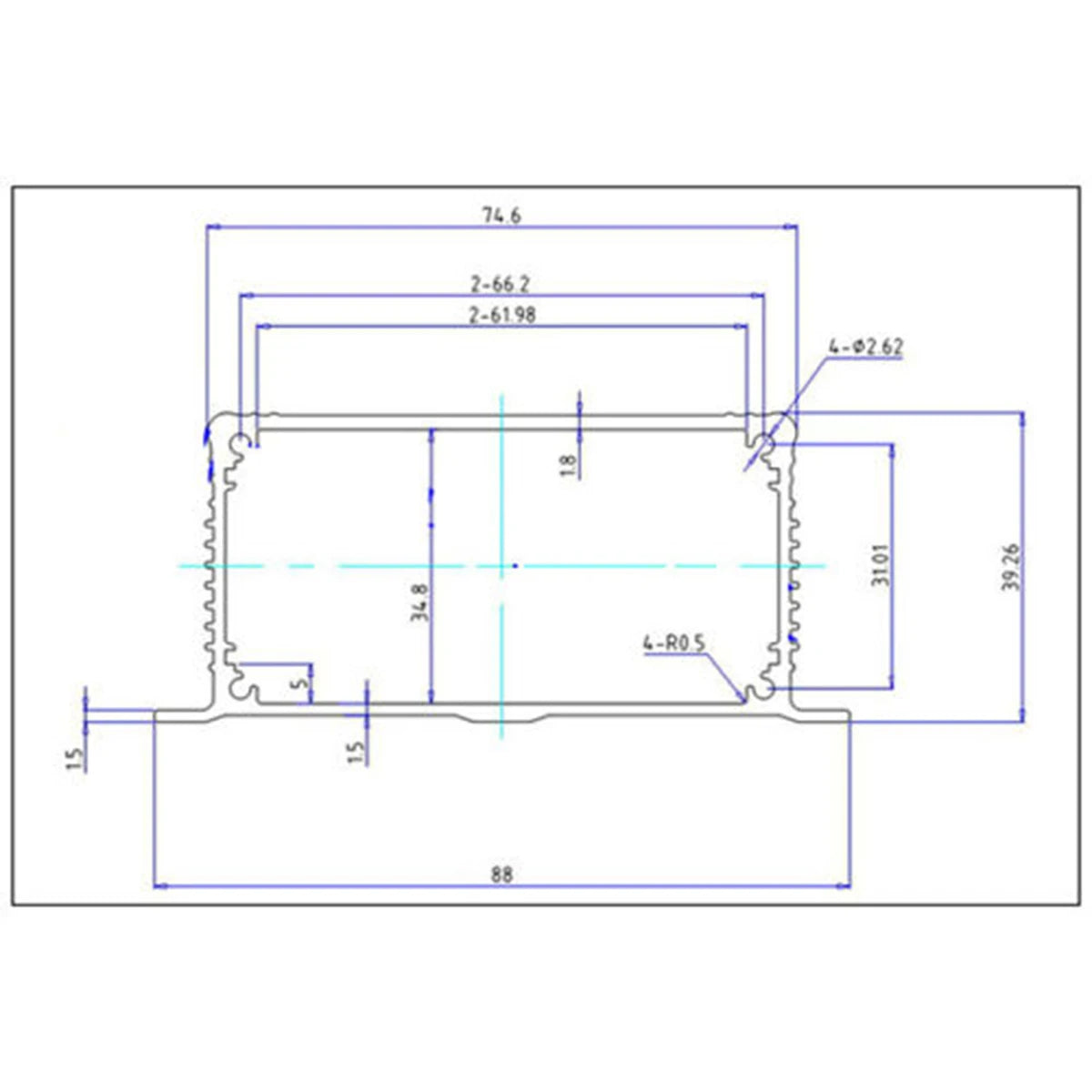 Custom Silver Extruded Aluminum Enclosure Electronic Power PCB Instrument Box Case 88x39x100mm Manufacturer