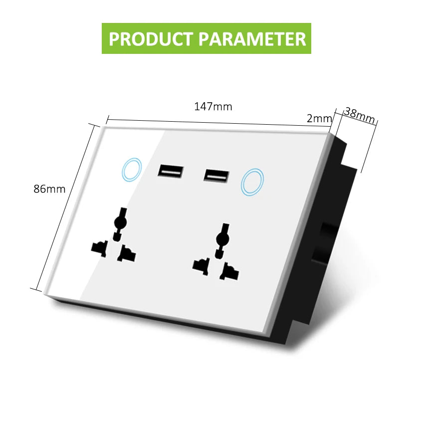 Custom Lonten with Alexa Google MU Plug Smart Wifi Socket Wireless Remote Wifi+USB wall Smart Socket Manufacturer