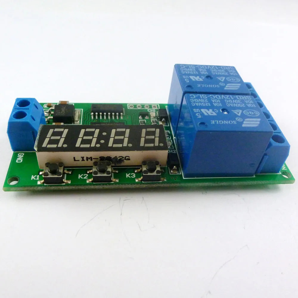 Custom OEM KC22B02_12V DC 12V 2 Ch Multifunction Delay Timer Module Delay Relay Controller Motor Reverse Cycle Loop Timers Interlock Bo Manufacturer