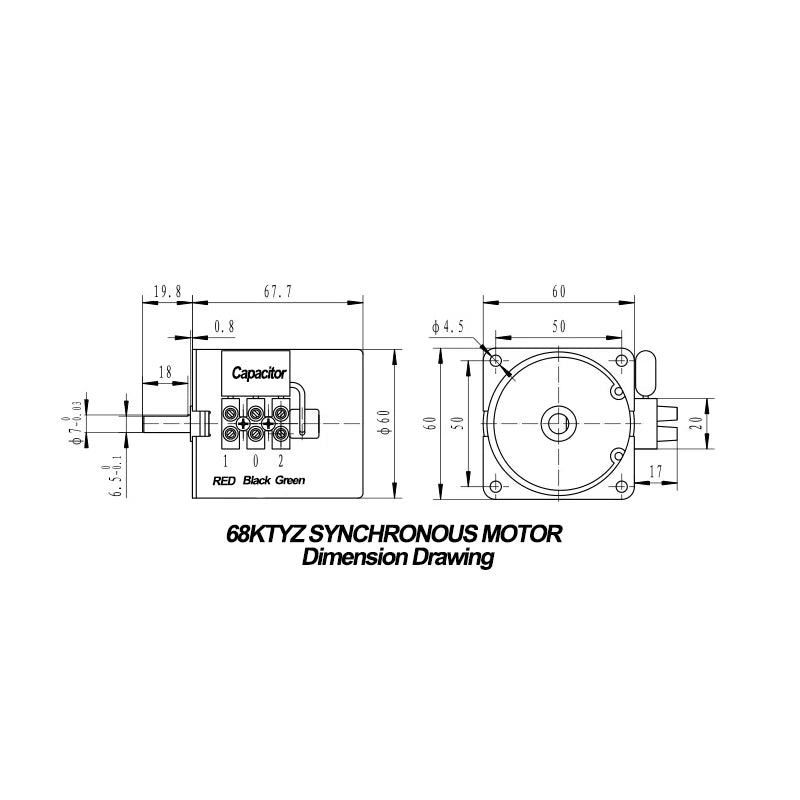 Custom 220V AC Synchronous Motor 68KTYZ Synchronous Gear Motor 80RPM Mini Permanent Synchronous Motor Manufacturer