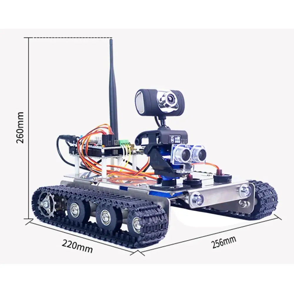 Custom DIY Wifi + wireless Programmable Robot Chassis Track Tank Steam Educational Car with Graphic XR BLOCK Linux Manufacturer