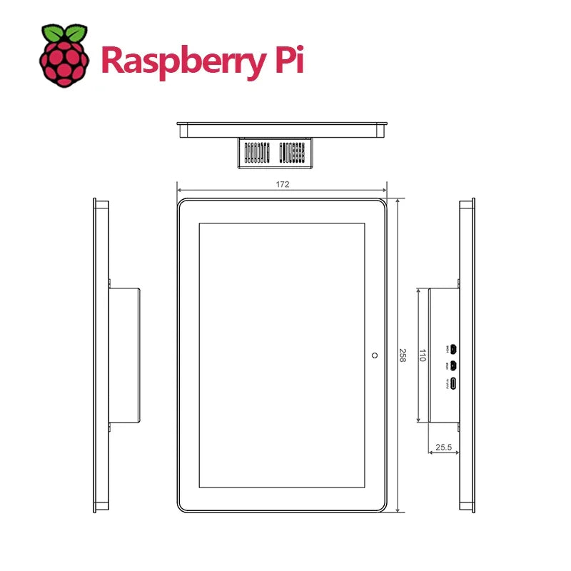 Raspberry Pi 5 HMI3010 Industrial All-in-One Panel PC, Broadcom BCM2712, 7/10.1-inch Display, Compatible with Raspberry Pi 5