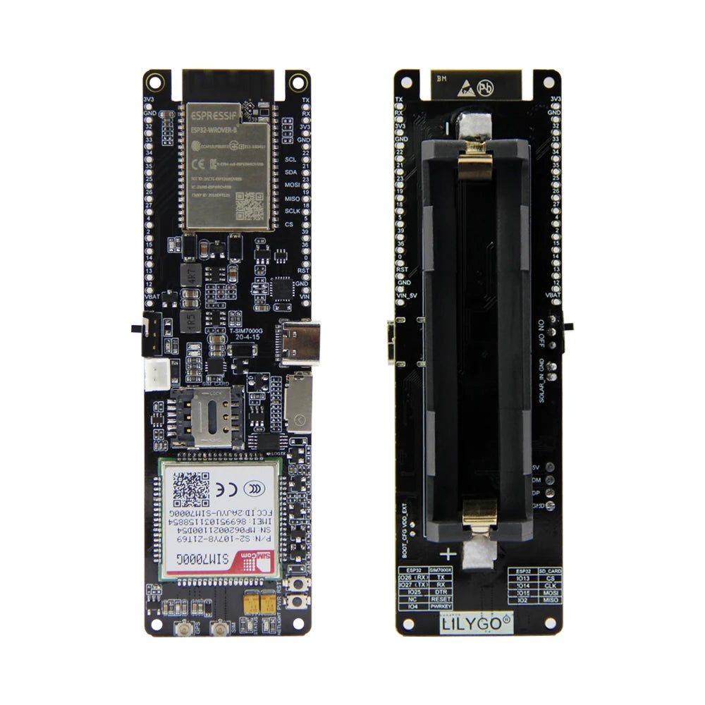 Custom TTGO T-SIM7000G Module ESP32-WROVER-B Chip WiFi 18560 Battery Holder Solar Charge Development Board electronic power bank pcba Manufacturer