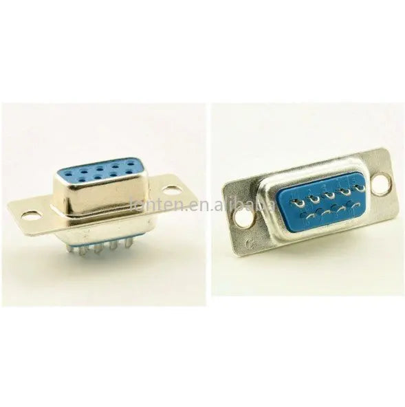 Custom 10 Sets RS232 Serial Port Connector DB9 Female Socket+Shell Plastic /Plug Connector 9pin COM Socket Adapter Manufacturer