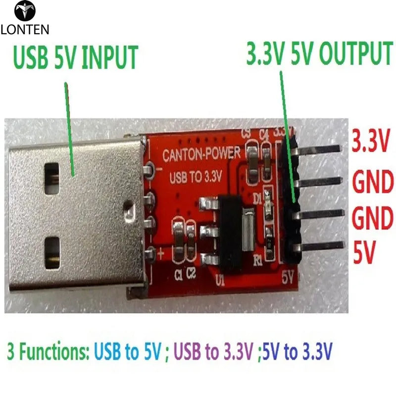 Custom CE009*2 2pcs DC-DC 4.5-7V to 3.3V USB Interface Multifunction Voltage converter Step Down Buck Module AMS1117-3.3V LDO Board Manufacturer