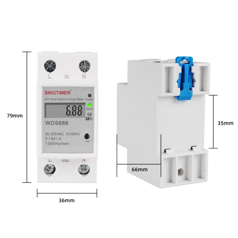 Custom NewElectronic Component Digital Electric Consumption KWh Din Rail Smart Meter WiFi Power Meter Watt Remote Switch Control Monit Manufacturer