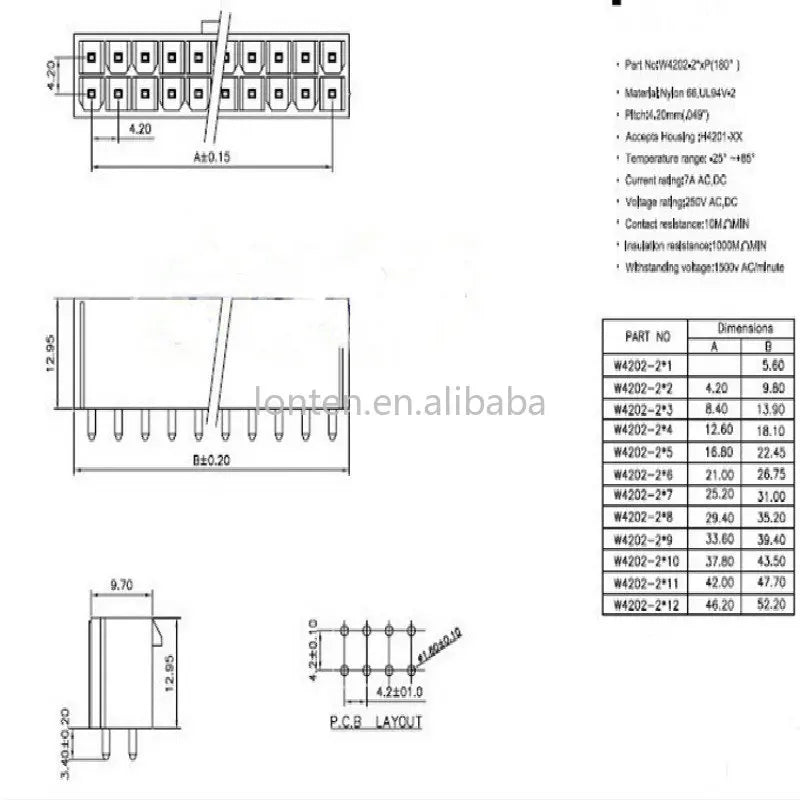 Custom 5557 5569 Auto connector Spacing 4.2MM Terminal/Header/Straight Pin Wire Terminals Electrical Connector Plug for Car Auto Manufacturer
