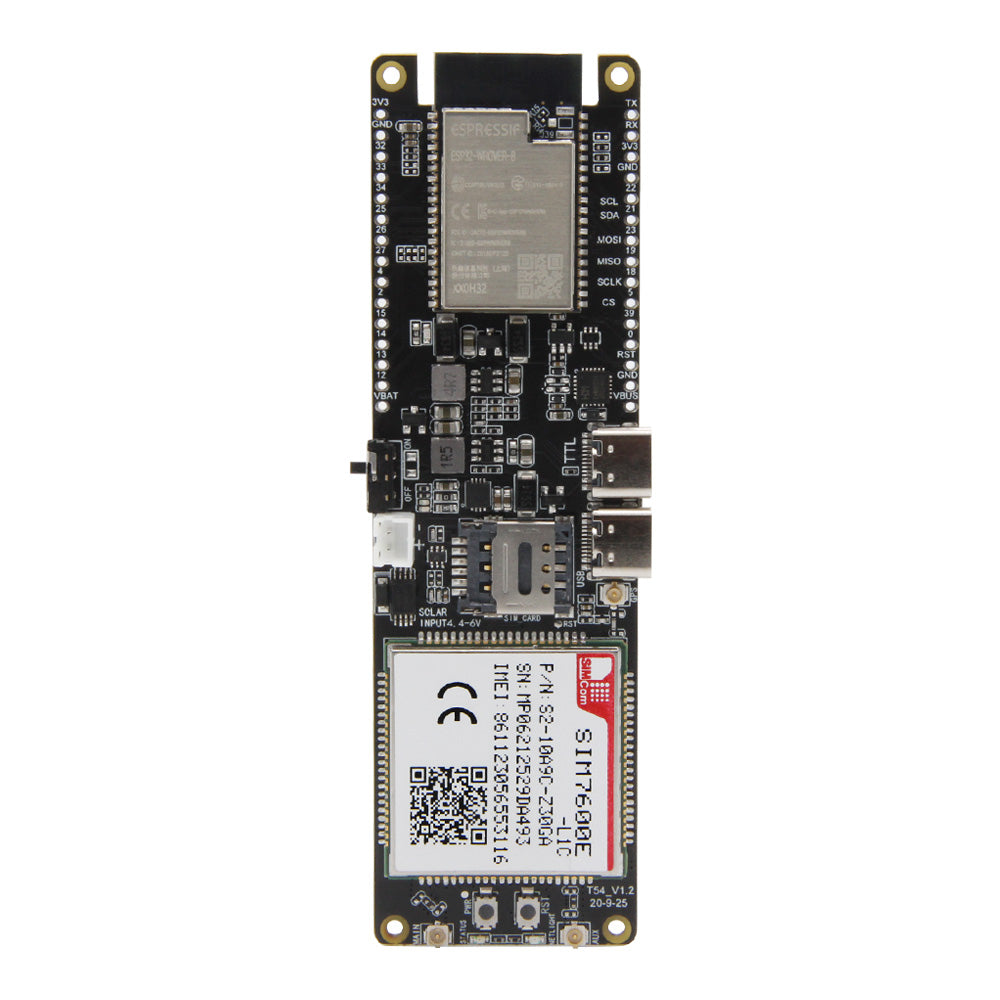 TTGO T-SIM7600E-L1C 4G LTE CAT4 USB Dongle Module ESP32 Chip WiFi 18650 Battery Holder Solar Charge Board Custom PCB customize