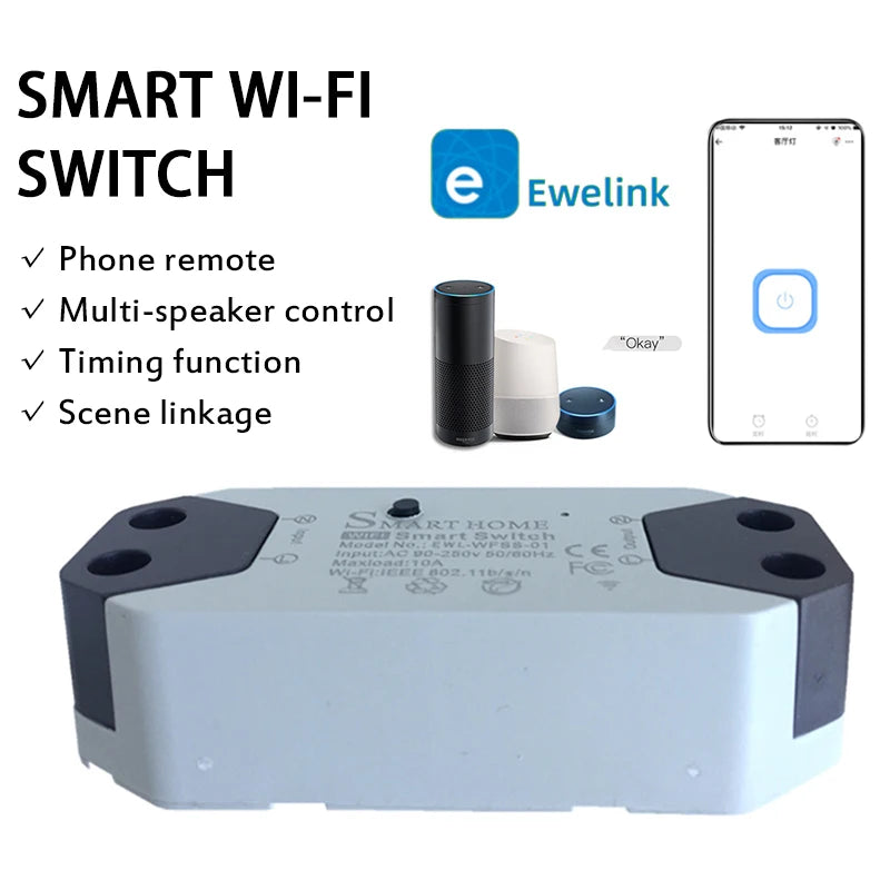 Custom New For EWeLink Smart Remote Control Wifi Wireless Switch Module 1CH/4CH AC 90-250V Inching Self-locking RF Receive Smart Electr Manufacturer